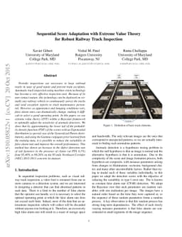 Sequential Score Adaptation with Extreme Value Theory for Robust Railway
  Track Inspection