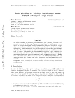 Stereo Matching by Training a Convolutional Neural Network to Compare
  Image Patches