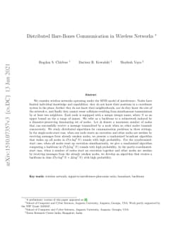 Distributed Bare-Bones Communication in Wireless Networks