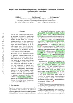 Edge-Linear First-Order Dependency Parsing with Undirected Minimum
  Spanning Tree Inference