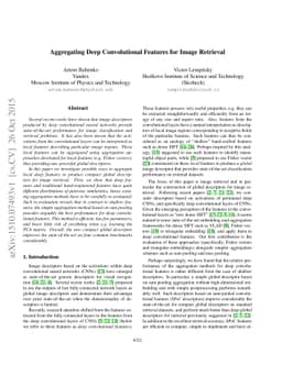 Aggregating Deep Convolutional Features for Image Retrieval