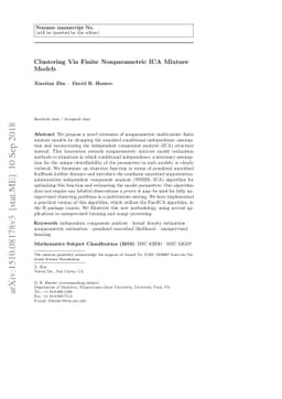 Clustering Via Finite Nonparametric ICA Mixture Models
