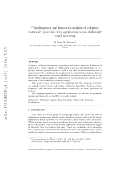 Time-frequency and time-scale analysis of deformed stationary processes,
  with application to non-stationary sound modeling