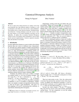Canonical Divergence Analysis