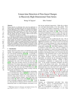 Linear-time Detection of Non-linear Changes in Massively High
  Dimensional Time Series