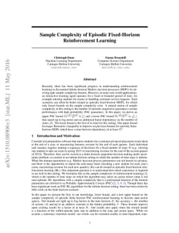 Sample Complexity of Episodic Fixed-Horizon Reinforcement Learning