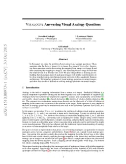 VISALOGY: Answering Visual Analogy Questions