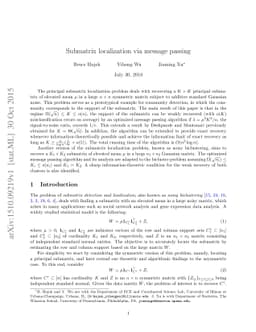 Submatrix localization via message passing