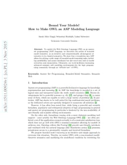 Bound Your Models! How to Make OWL an ASP Modeling Language