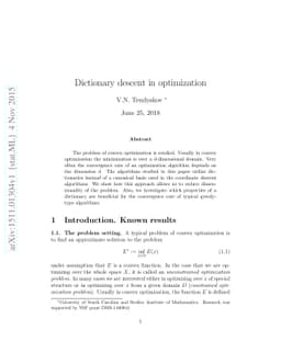 Dictionary descent in optimization