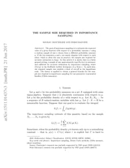 The sample size required in importance sampling