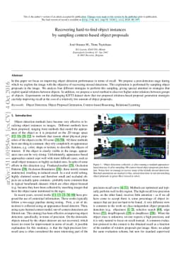 Recovering hard-to-find object instances by sampling context-based
  object proposals