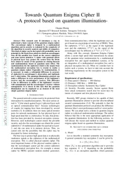 Towards Quantum Enigma Cipher II-A protocol based on quantum
  illumination-