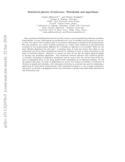Statistical physics of inference: Thresholds and algorithms
