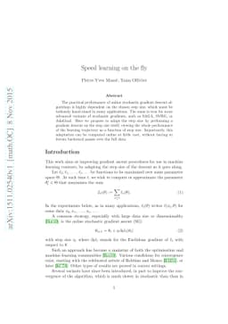 Speed learning on the fly