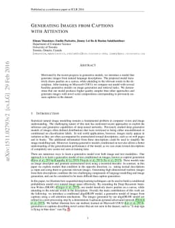 Generating Images from Captions with Attention