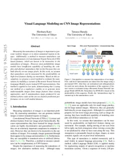 Visual Language Modeling on CNN Image Representations