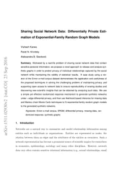 Sharing Social Network Data: Differentially Private Estimation of
  Exponential-Family Random Graph Models
