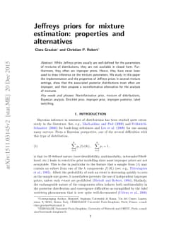 Jeffreys priors for mixture estimation