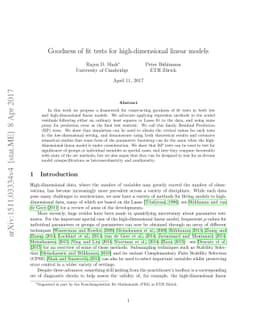 Goodness of fit tests for high-dimensional linear models