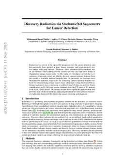Discovery Radiomics via StochasticNet Sequencers for Cancer Detection