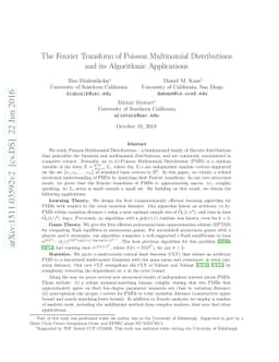 The Fourier Transform of Poisson Multinomial Distributions and its
  Algorithmic Applications