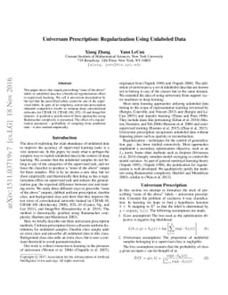 Universum Prescription: Regularization using Unlabeled Data