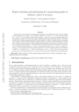 Degree switching and partitioning for enumerating graphs to arbitrary
  orders of accuracy