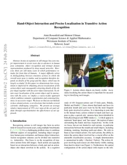 Hand-Object Interaction and Precise Localization in Transitive Action
  Recognition