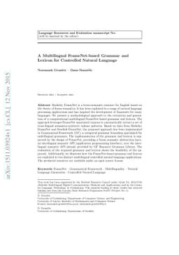 A Multilingual FrameNet-based Grammar and Lexicon for Controlled Natural
  Language