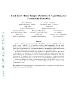 Find Your Place: Simple Distributed Algorithms for Community Detection