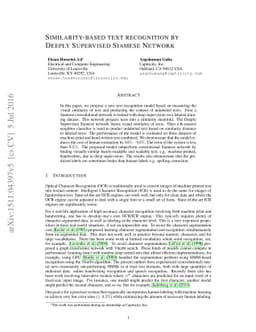 Similarity-based Text Recognition by Deeply Supervised Siamese Network