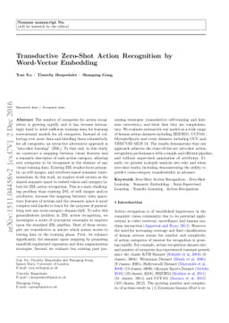 Transductive Zero-Shot Action Recognition by Word-Vector Embedding