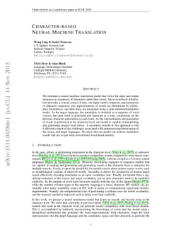 Character-based Neural Machine Translation