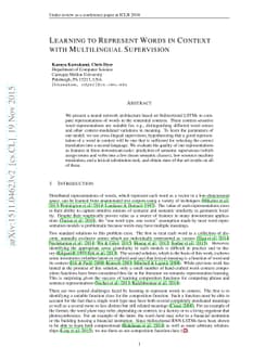 Learning to Represent Words in Context with Multilingual Supervision