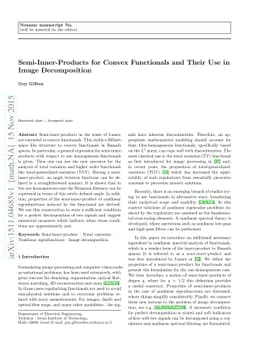 Semi-Inner-Products for Convex Functionals and Their Use in Image
  Decomposition