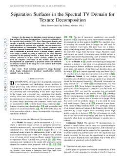Separation Surfaces in the Spectral TV Domain for Texture Decomposition