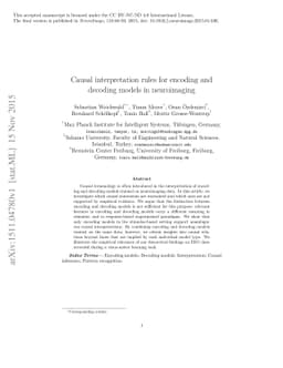 Causal interpretation rules for encoding and decoding models in
  neuroimaging