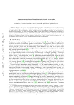 Random sampling of bandlimited signals on graphs