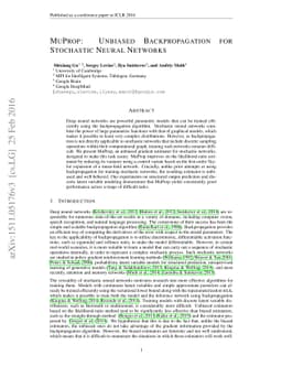 MuProp: Unbiased Backpropagation for Stochastic Neural Networks