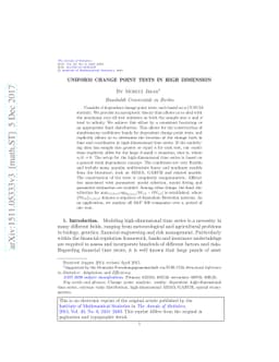 Uniform change point tests in high dimension
