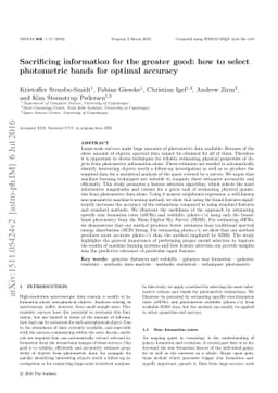 Sacrificing information for the greater good: how to select photometric
  bands for optimal accuracy