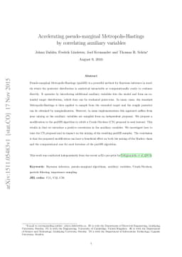 Accelerating pseudo-marginal Metropolis-Hastings by correlating
  auxiliary variables