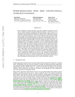 Super-Resolution with Deep Convolutional Sufficient Statistics