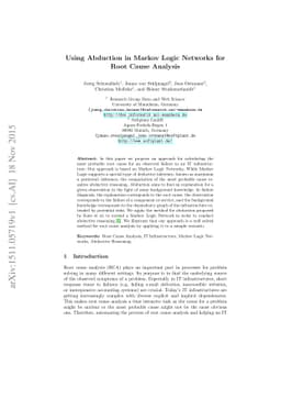 Using Abduction in Markov Logic Networks for Root Cause Analysis