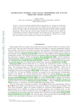 Alternative Markov and Causal Properties for Acyclic Directed Mixed
  Graphs