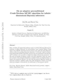 On an adaptive preconditioned Crank-Nicolson MCMC algorithm for infinite
  dimensional Bayesian inferences