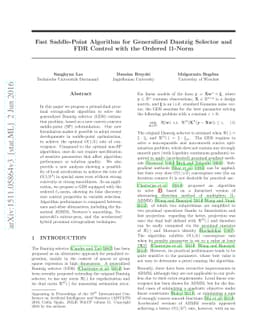 Fast Saddle-Point Algorithm for Generalized Dantzig Selector and FDR
  Control with the Ordered l1-Norm