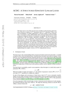 ACDC: A Structured Efficient Linear Layer