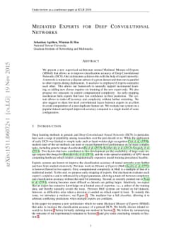 Mediated Experts for Deep Convolutional Networks